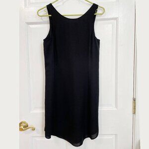 Theory 100% Silk Dress Black Mini Short Crew Neck Sleeveless Office LBD S M 4